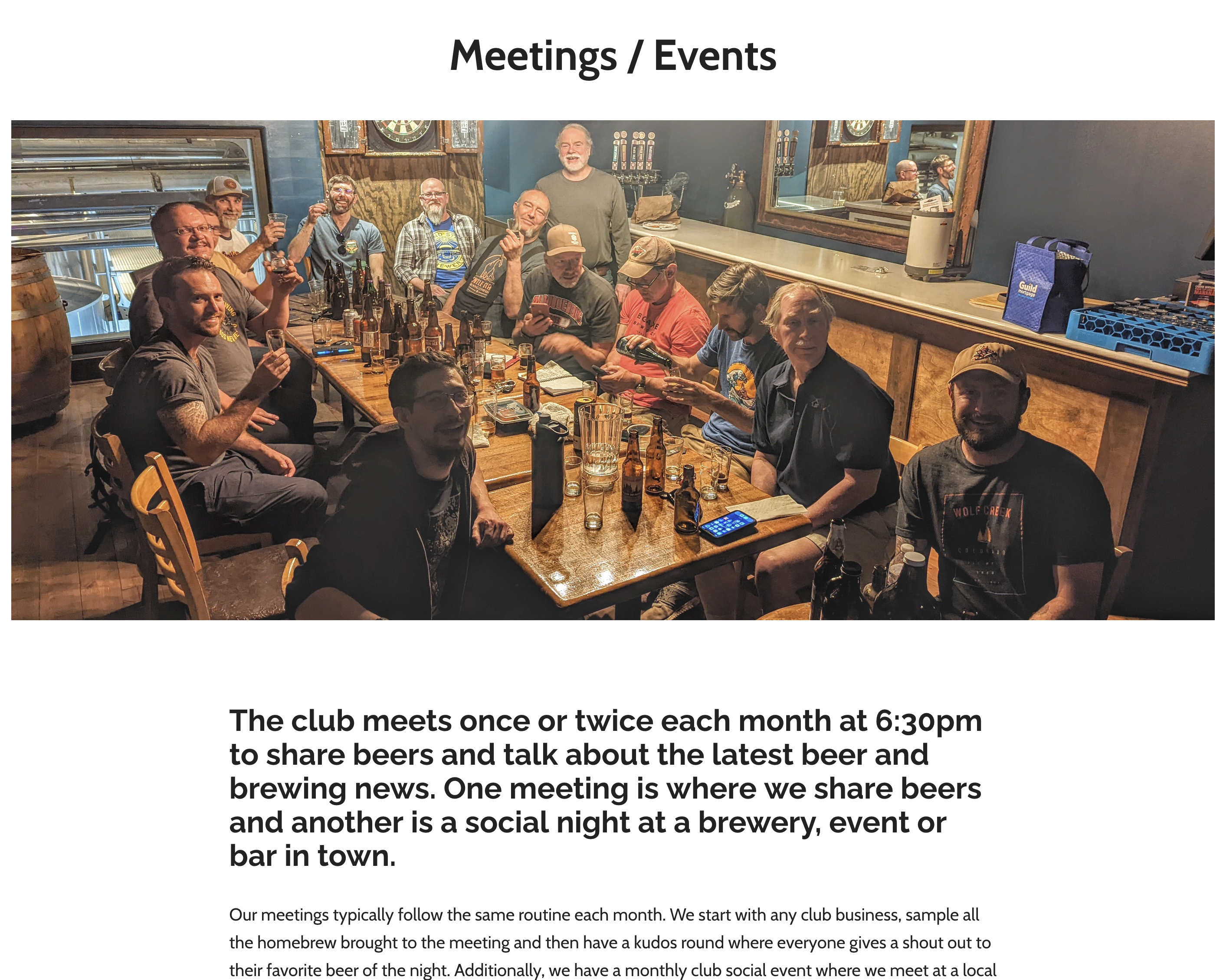 BrewSantaFe Meeting and Events page